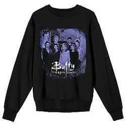 Buffy Vampire Slayer Group Shot Long Sleeve Black Adult Sweatshirt