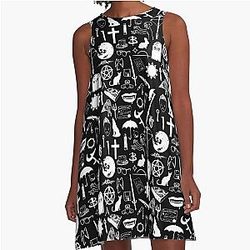 Buffy Symbology White A-Line Dress