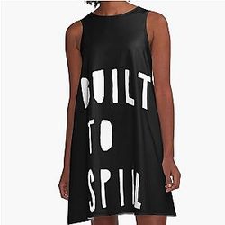 White Logo Built To Spill Keep It Like A Secret Tour Live 2021 A Line Dress