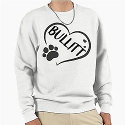 Bullitt in a heart with a paw great gift for dog owners Pullover Sweatshirt