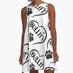 Bullitt Name In A Heart With A Paw Great Gift For Dog Cat Owners A-Line Dress