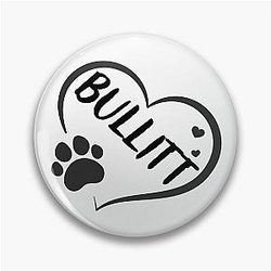 Bullitt name in heart with paw, great gift for dog owners