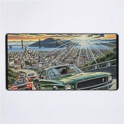 Bullitt - Featuring Steve McQueen Reimagined Movie Poster Art Desk Mat