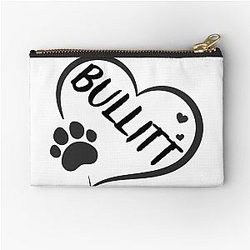 Bullitt name in a heart with paw, great gift for dog or cat owners zipper pouch
