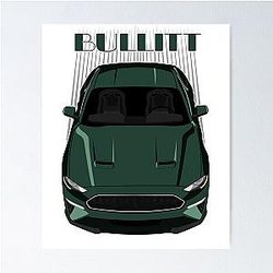 Mustang Bullitt 2019 Green Poster