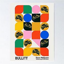 Bauhaus Bullitt Steve McQueen 1968 Mustang Poster