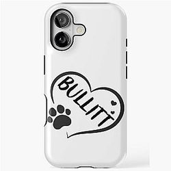 Bullitt name in a heart with a paw, great gift for dog owners iPhone Tough Case