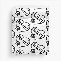 Bullitt Name in a Heart with a Paw Duvet Cover