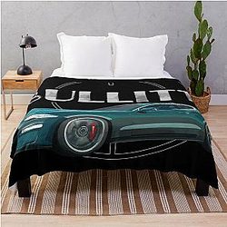Bullitt Green Mustang GT 5.0L V8 Classic Muscle Car Throw Blanket