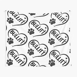 Bullitt name in a heart with a paw, great gift for dog owners Tapestry