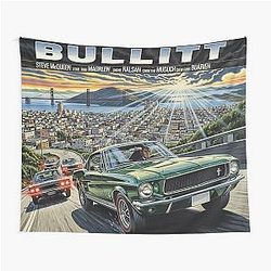 Bullitt - Featuring Steve McQueen Reimagined Movie Poster Art Tapestry
