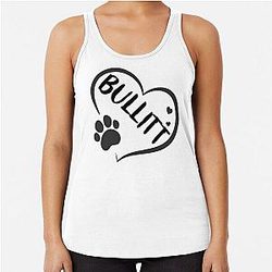 Bullitt name in a heart with a paw, great gift for dog owners Racerback Tank Top