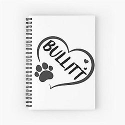 Bullitt name in a heart with a paw Spiral Notebook or great gift dog owners