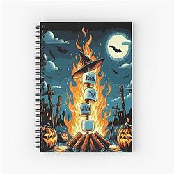 Marshmallow Witch Burn Spiral Notebook
