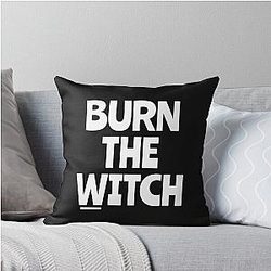 Burn The Witch Text Throw Pillow