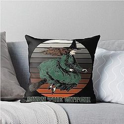 Burn the Witch Halloween Throw Pillow