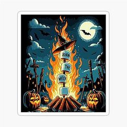 Marshmallow Witch Burn The Sticker