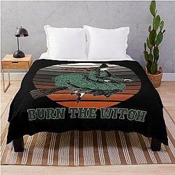 Burn the Witch Halloween Throw Blanket