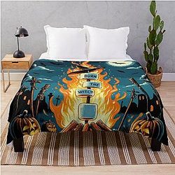Marshmallow Witch Burn The Throw Blanket