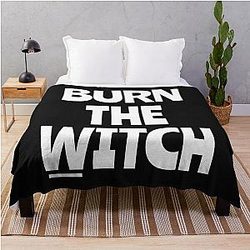 Burn the Witch Text Throw Blanket