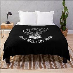 Don't Burn the Witch Gothic Cauldron Magic Throw Blanket