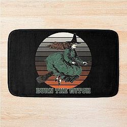 Burn the Witch Halloween Green Sunset Bath Mat