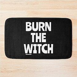 Burn the Witch text bath mat