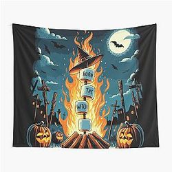 Marshmallow Witch, Burn Witch Tapestry