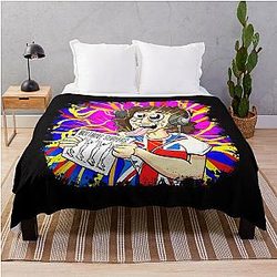 Graphic Butthole Surfers Call Me Retro Throw Blanket