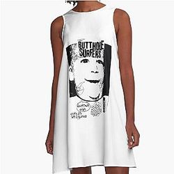 Iconic Butthole Surfers Concert Flyer 80s Punk Rock Art Oversized A-Line Dress