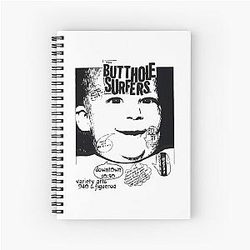 Iconic Butthole Surfers Concert Flyer 80s Punk Rock Art Oversized Spiral Notebook