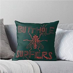 Butthole Surfers Red Throw Pillow