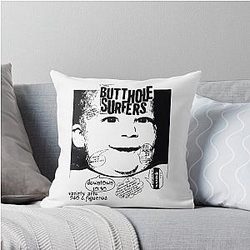 Iconic Butthole Surfers Concert Flyer 80s Punk Rock Art Oversized Throw Pillow