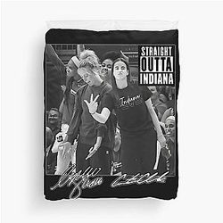 Caitlin Clark and Sophie Cunningham Straight Out of Indiana Fever Duvet Cover