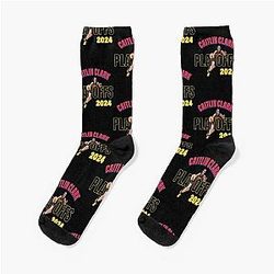 Indiana Playoffs Caitlin Clark's Basketball Cartoon Socks
