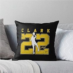 Caitlin Clark 22 Indiana Jersey Shoot Like a Girl Women's Basketball Throw Pillow