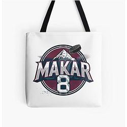 Cale Makar 8 Avalanche Stickers and T-shirts. All Over Print Tote Bag