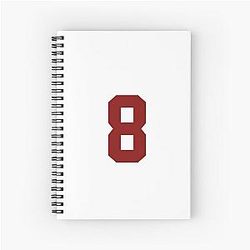 Cale Makar Jersey Number Sticker Burgundy Spiral Notebook