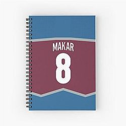 Colorado Avalanche Cale Makar Home Jersey Case Spiral Notebook