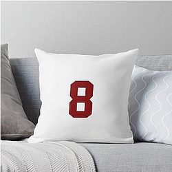Cale Makar Jersey Sticker Burgundy Throw Pillow