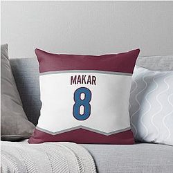 Colorado Avalanche Cale Makar Away Jersey Throw Pillow