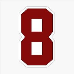 Cale Makar Jersey Number and Burgundy Sticker
