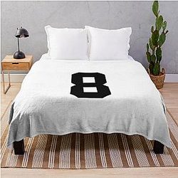 Cale Makar Jersey Number Sticker Black Throw Blanket