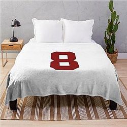Cale Makar Jersey Sticker Burgundy Throw Blanket