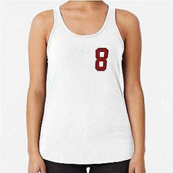 Cale Makar Jersey Sticker Burgundy Racerback Tank Top