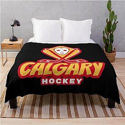 Art Calgary Flames Throw Blanket