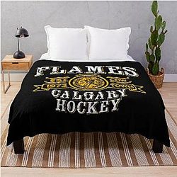 Art Calgary Flames Throw Blanket