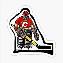 Coleco Table Hockey Goalie Calgary Flames T-Shirt Sticker