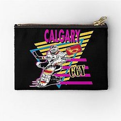 Art Calgary Flames Zipper Pouch