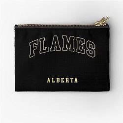 Art Calgary Flames Zipper Pouch